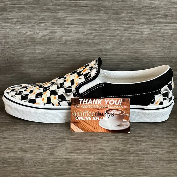 Vans Classic Slip-On Checkerboard Koi Black White Men's NWB - Picture 5 of 8